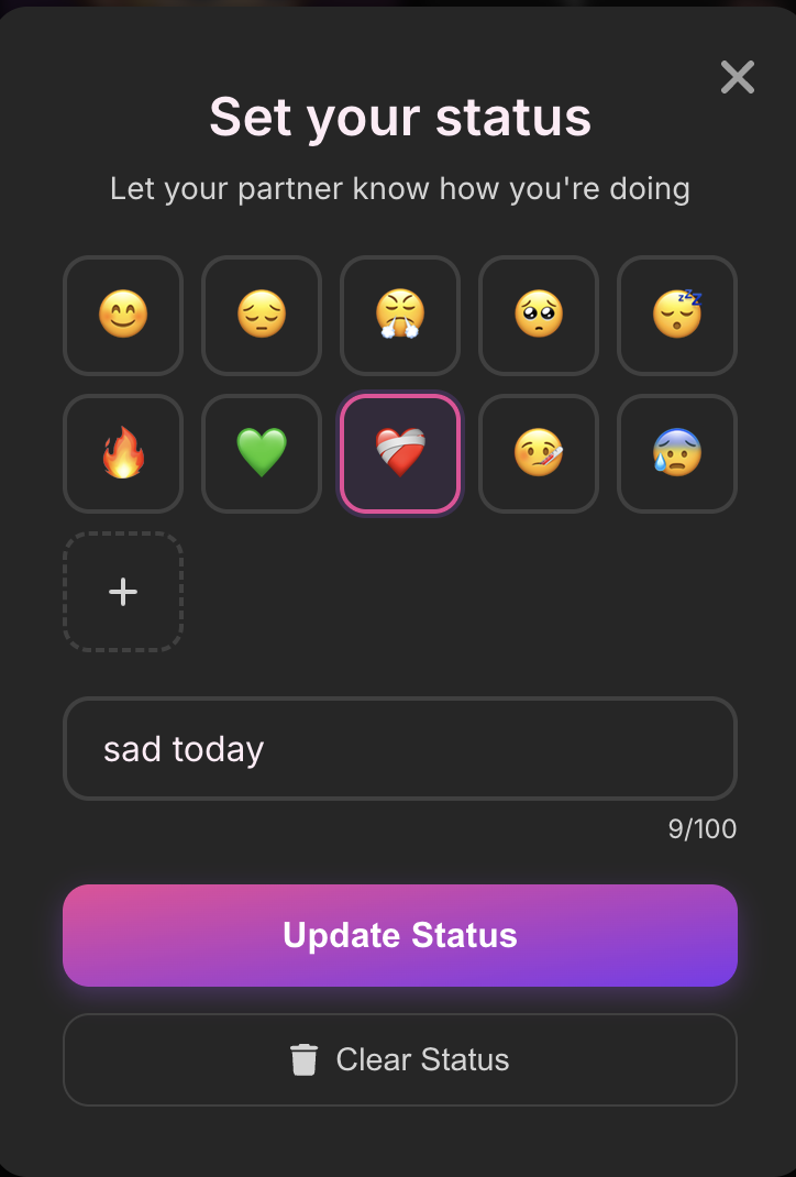 Mood status picker