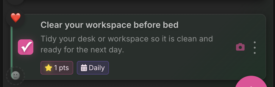 Camera badge on completed task