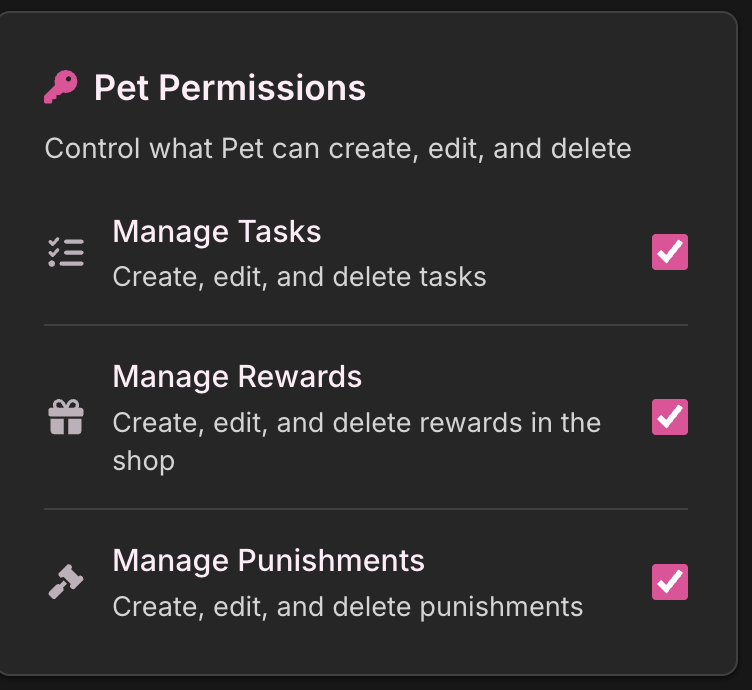 Permission toggles in Relationship Settings