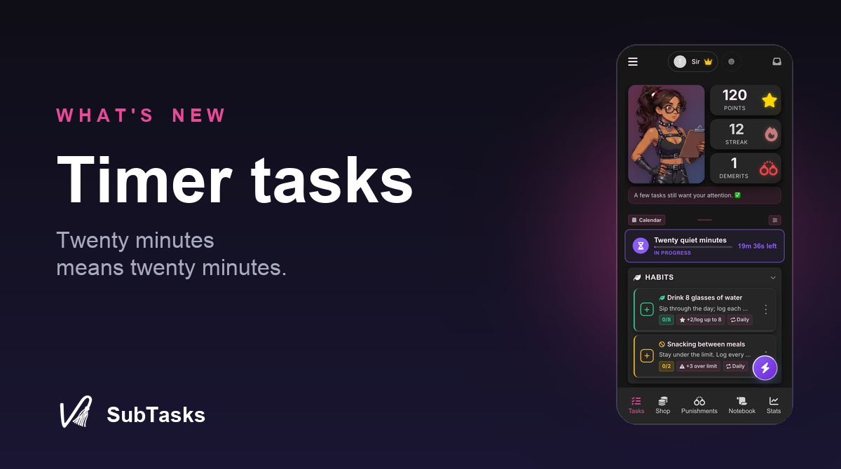 A running timer task showing time remaining before it can be finished