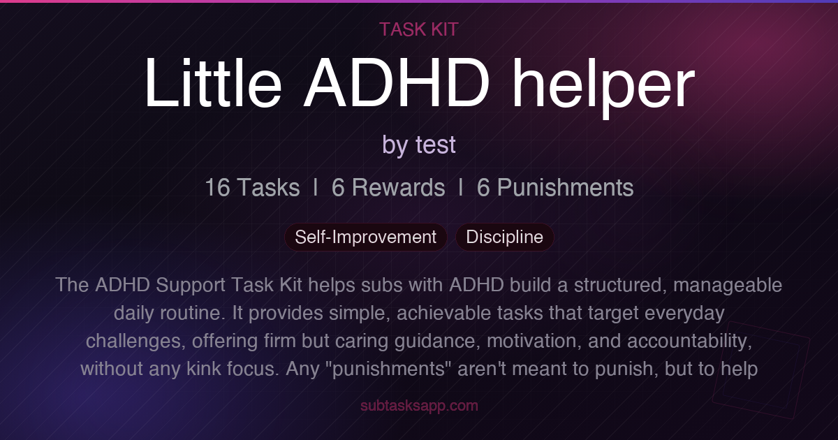 Little ADHD helper - Task Kit | SubTasks